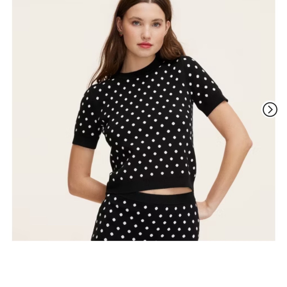 Kate Spade x Target Mini Polka Dot Short Sleeve Crewneck Popover Sweater